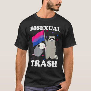 Bisexual Trash Gay Pride Rainbow Lgbt Racoon Poss T-Shirt