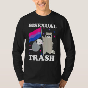 Bisexual Trash Gay Pride Rainbow Lgbt Racoon Poss T-Shirt