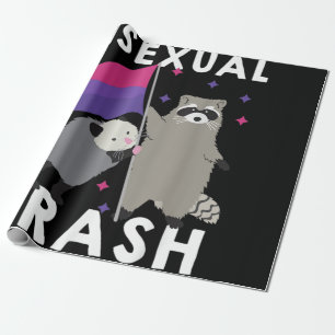 Bisexual Trash Gay Pride Rainbow LGBT Racoon Wrapping Paper