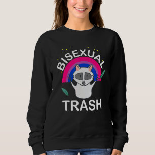 Bisexual Trash Panda Rainbow Gay Bi Pride Stuff Lg Sweatshirt