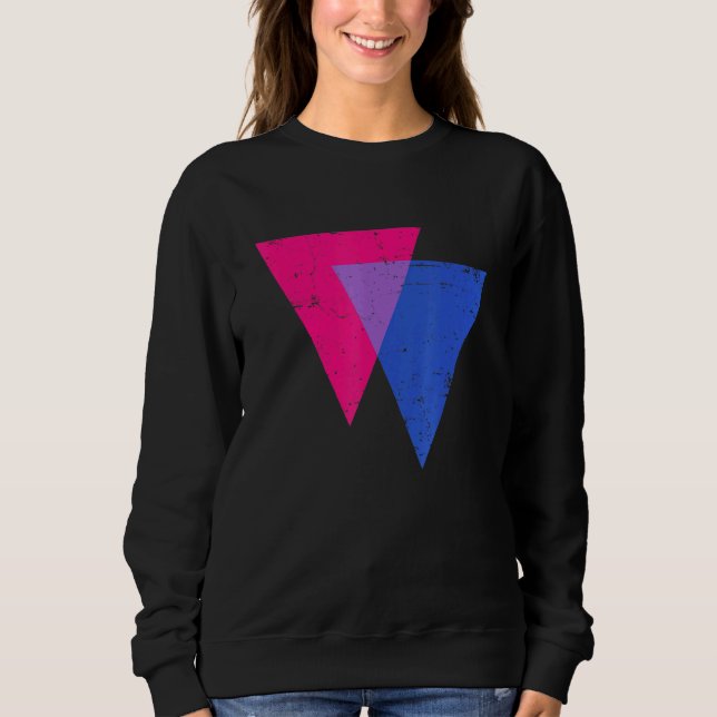 Bisexual Triangle Lgbtq Pride Parade Grungy Bi Pri Sweatshirt (Front)