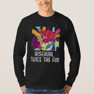 Bisexual Twice The Fun Rainbow Pride Bisexuality L T-Shirt