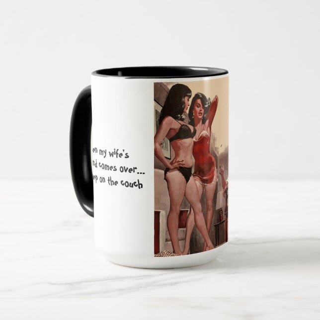 Bisexual Wife - Her Girlfriend Visits Mug (Front Left)