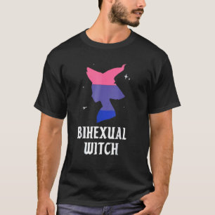 Bisexual Witch LGBTQ Bi Pride Halloween Rainbow Wi T-Shirt