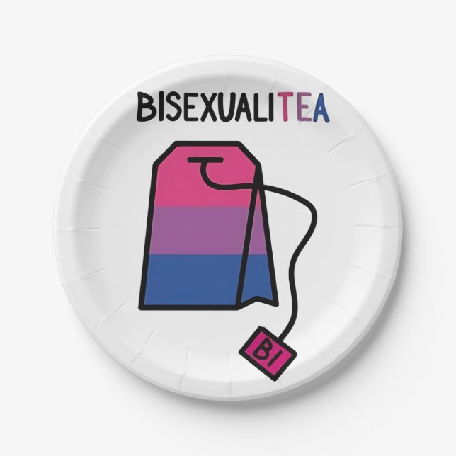 BisexualiTEA Bi Pride Flag Bisexual Tea Paper Plate (Front)