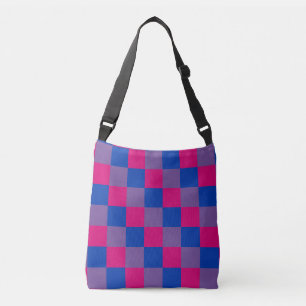 Bisexuality colors checkered pattern crossbody bag
