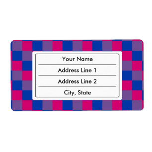 Bisexuality colours chequered pattern label