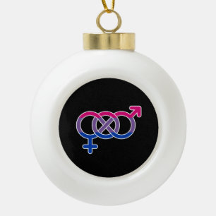 Bisexuality Gender Symbol Ceramic Ball Christmas Ornament