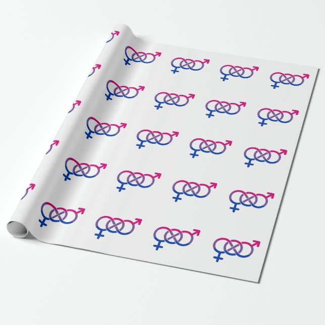 Bisexuality Gender Symbol Wrapping Paper (Unrolled)