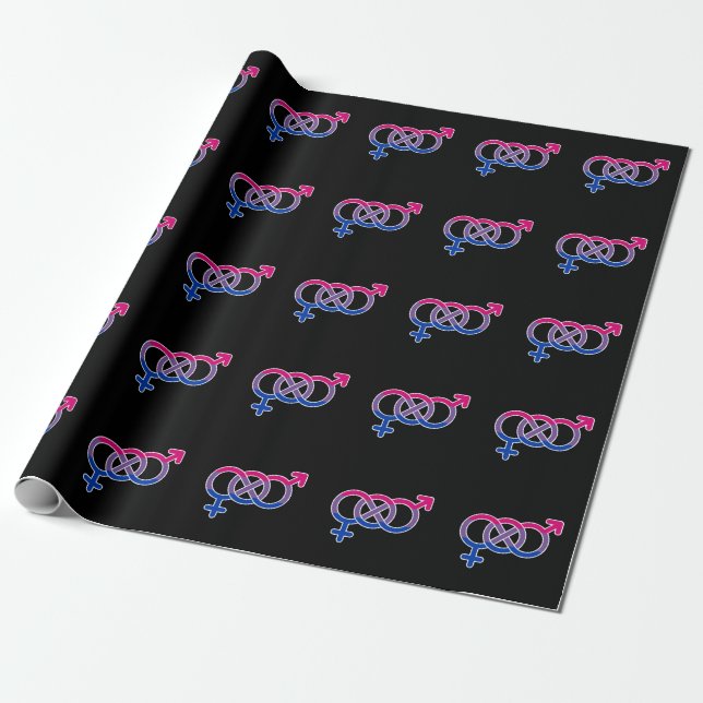Bisexuality Gender Symbol Wrapping Paper (Unrolled)