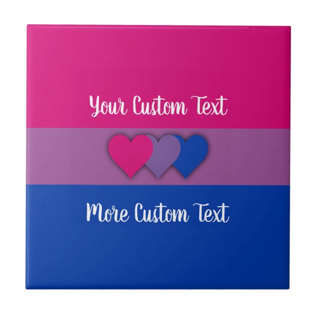 Bisexuality pride flag with text tile (Front)