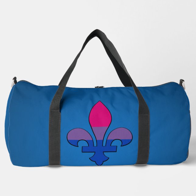 Bisexuality pride fleur-de-lis   duffle bag (Front)