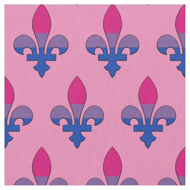 Bisexuality pride fleur-de-lis fabric (Close Up)