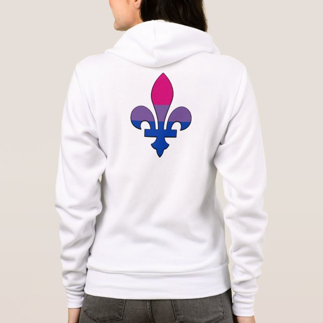 Bisexuality pride fleur-de-lis   hoodie (Back)