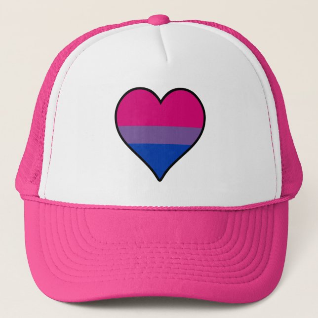 Bisexuality pride heart Trucker Hat (Front)