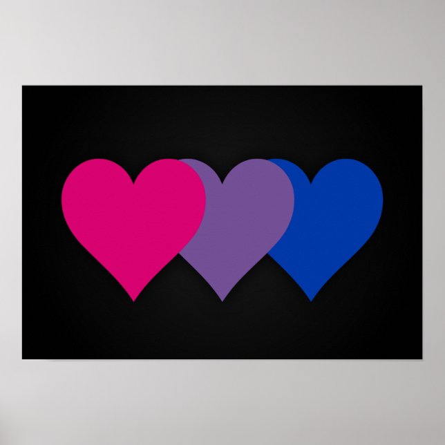 Bisexuality pride hearts Poster (Front)
