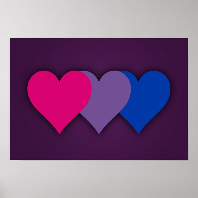 Bisexuality pride hearts Poster (Front)