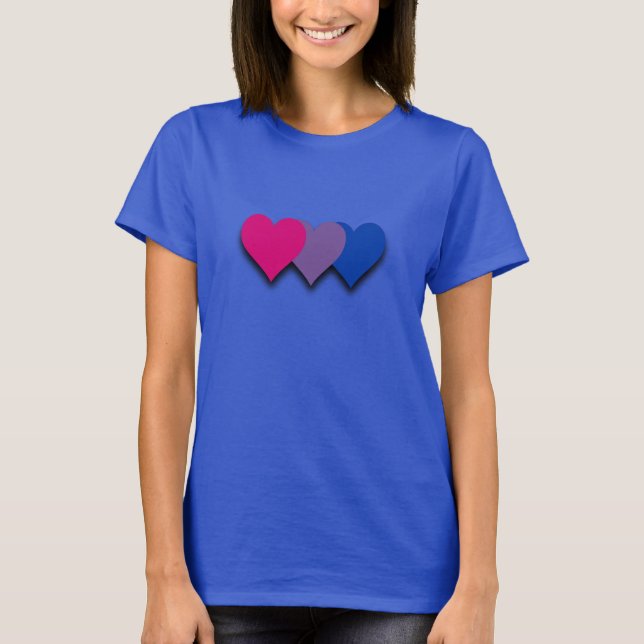Bisexuality pride hearts T-shirt (Front)