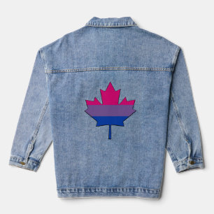 Bisexuality pride maple leaf denim jacket