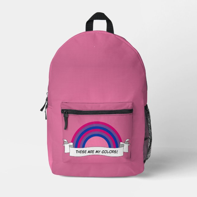 Bisexuality rainbow pride  printed backpack (Front)