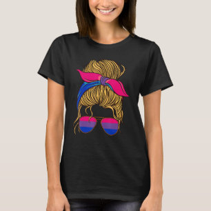 Bisexuality Woman Sunglass Bisexual Flag Bi Pride T-Shirt