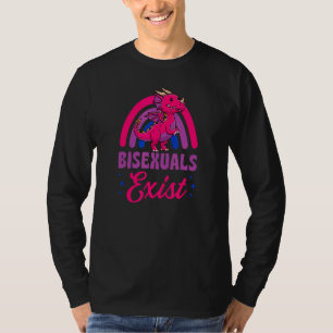Bisexuals Exist Bisexual Dragon Pride Love Rainbow T-Shirt