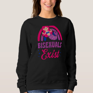 Bisexuals Exist Bisexual Mermaid Pride Love Rainbo Sweatshirt