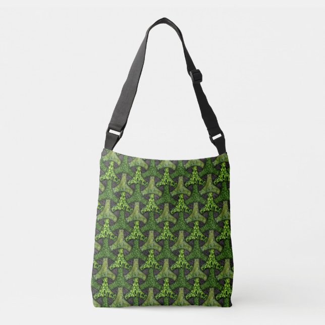 Bishamon moss geometric tesselation crossbody bag (Front)