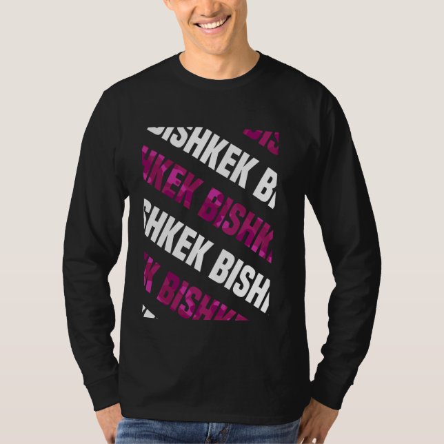 Bishkek Camo Pattern Pink Camouflage T-Shirt (Front)