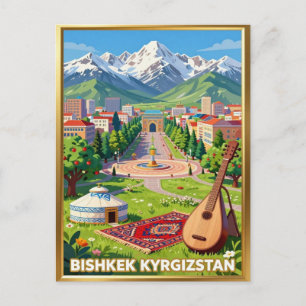 Bishkek Kyrgyz Mountains Travel Postcard