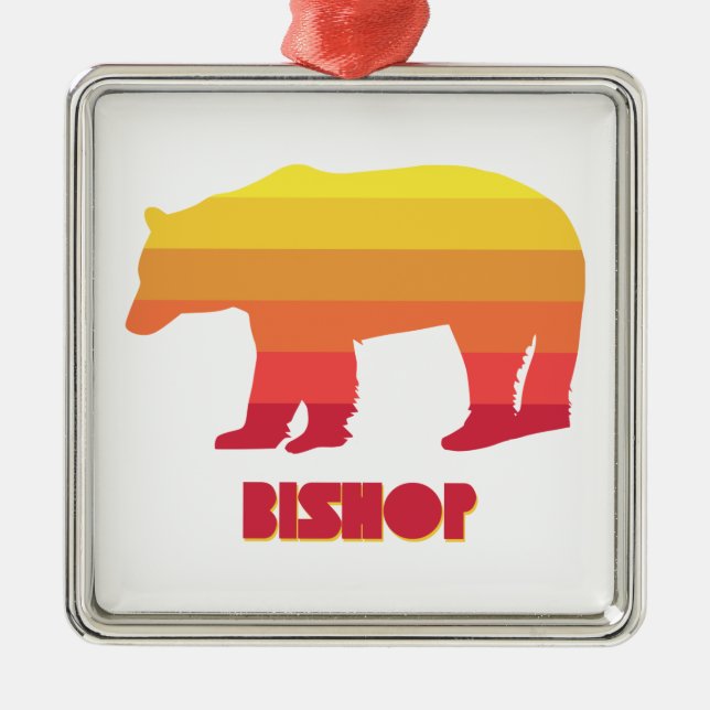 Bishop California Rainbow Bear Metal Tree Decoration (Front)