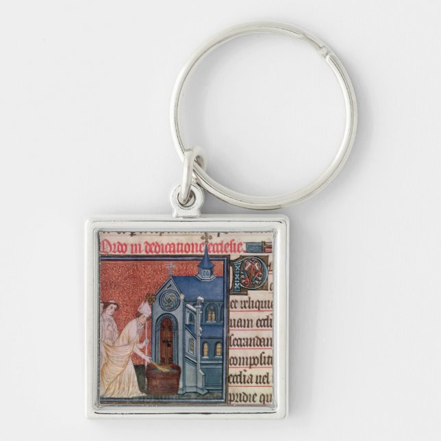 Bishop Consecrating a church Key Ring (Front)