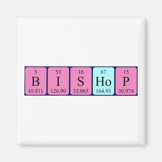 Bishop periodic table name magnet (Front)