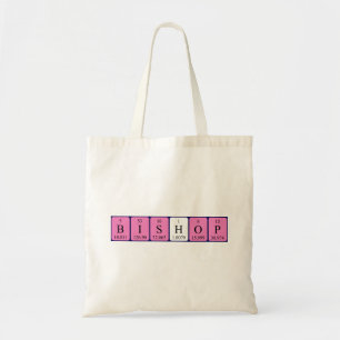 Bishop periodic table name tote bag