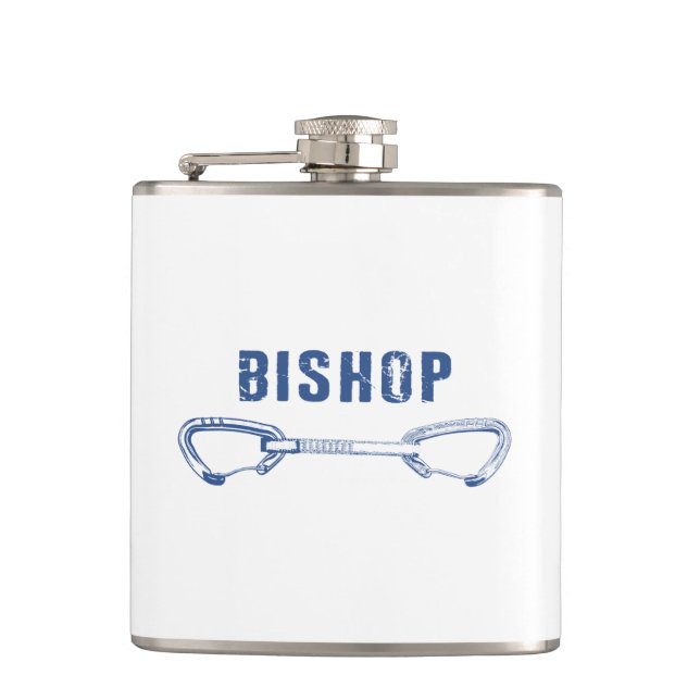 Bishop Rock Climbing Quickdraw Hip Flask (Front)