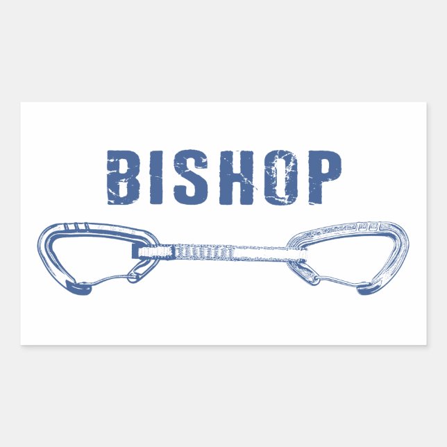 Bishop Rock Climbing Quickdraw Rectangular Sticker (Front)