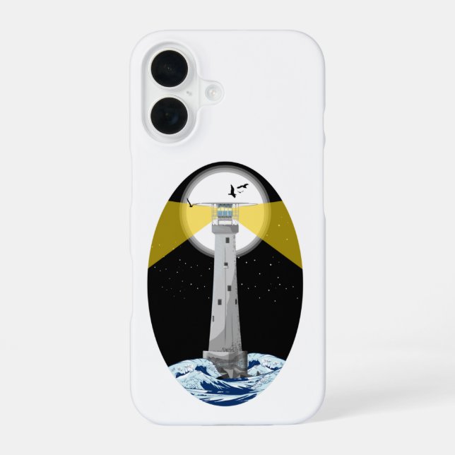 Bishop Rock Lighthouse iPhone 16 Case (Back)