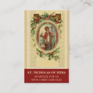 BISHOP ST. NICHOLAS OF MYRA PRAYER HOLY CARDS