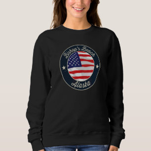 Bishopu2019s Beach Patriotic Alaska Souvenir Sweatshirt