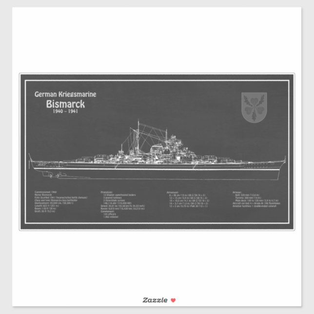 Bismarck - Battleship Blueprint Plans PD (Sheet)