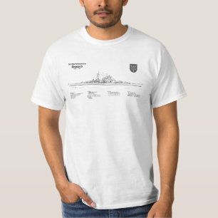 Bismarck - Battleship Blueprint Plans SD T-Shirt