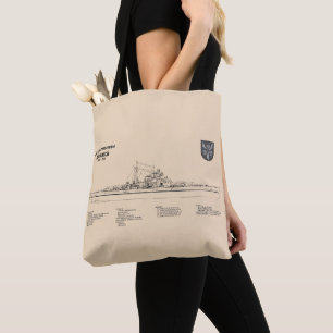 Bismarck - Battleship Blueprint Plans SD Tote Bag