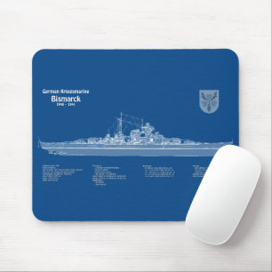 Bismarck - Ship Blueprint Plans ABD Mouse Pad
