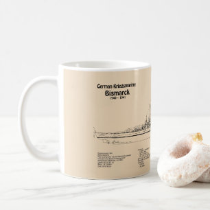 Bismarck - Ship Blueprint Plans SD Coffee Mug