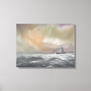 Bismarck signals Prinz Eugen 0959hrs 24th May Canvas Print