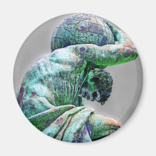 Bismarck Statue, Berlin, Greek God Atlas (5cpst) Magnet