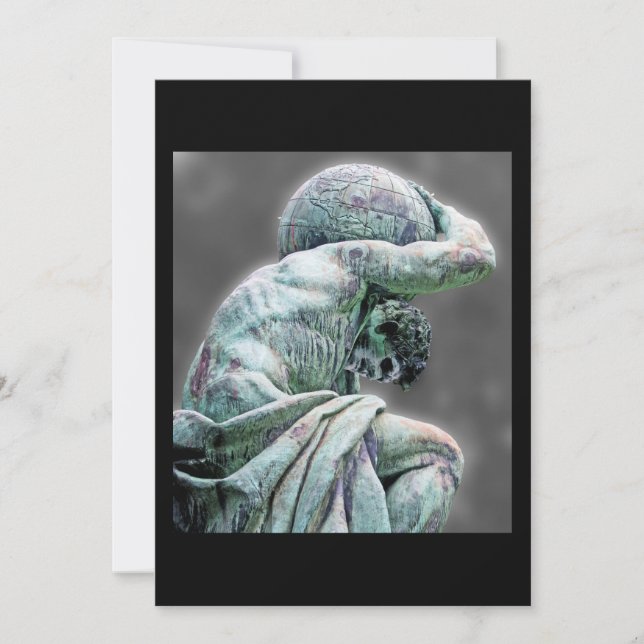 Bismarck Statue, Berlin, Greek God Atlas, Grey Bac (Front)