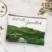 Bismillah Alhamdullilah Green Agate