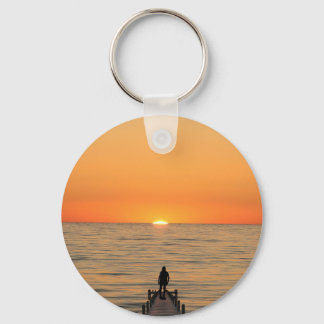 Bismillah and sunset design keychain