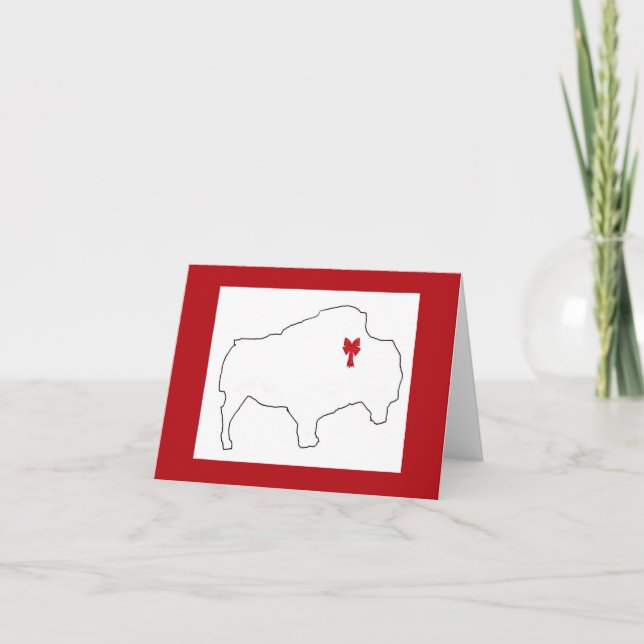 Bison and Bow Holiday Card (Front)